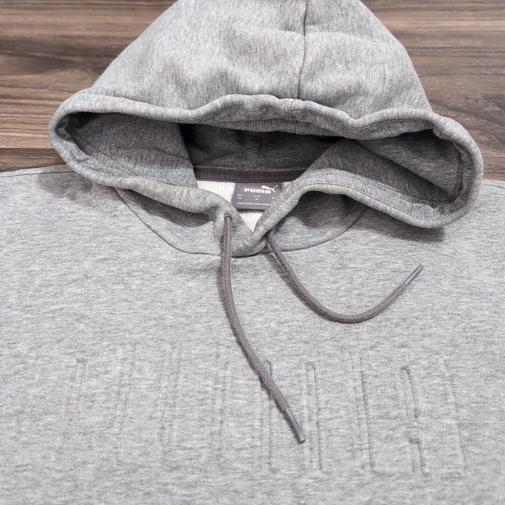 PUMA Men's M Heather Gray‎ Hoodie Soft Logo Sweatshirt Long Sleeve 13L